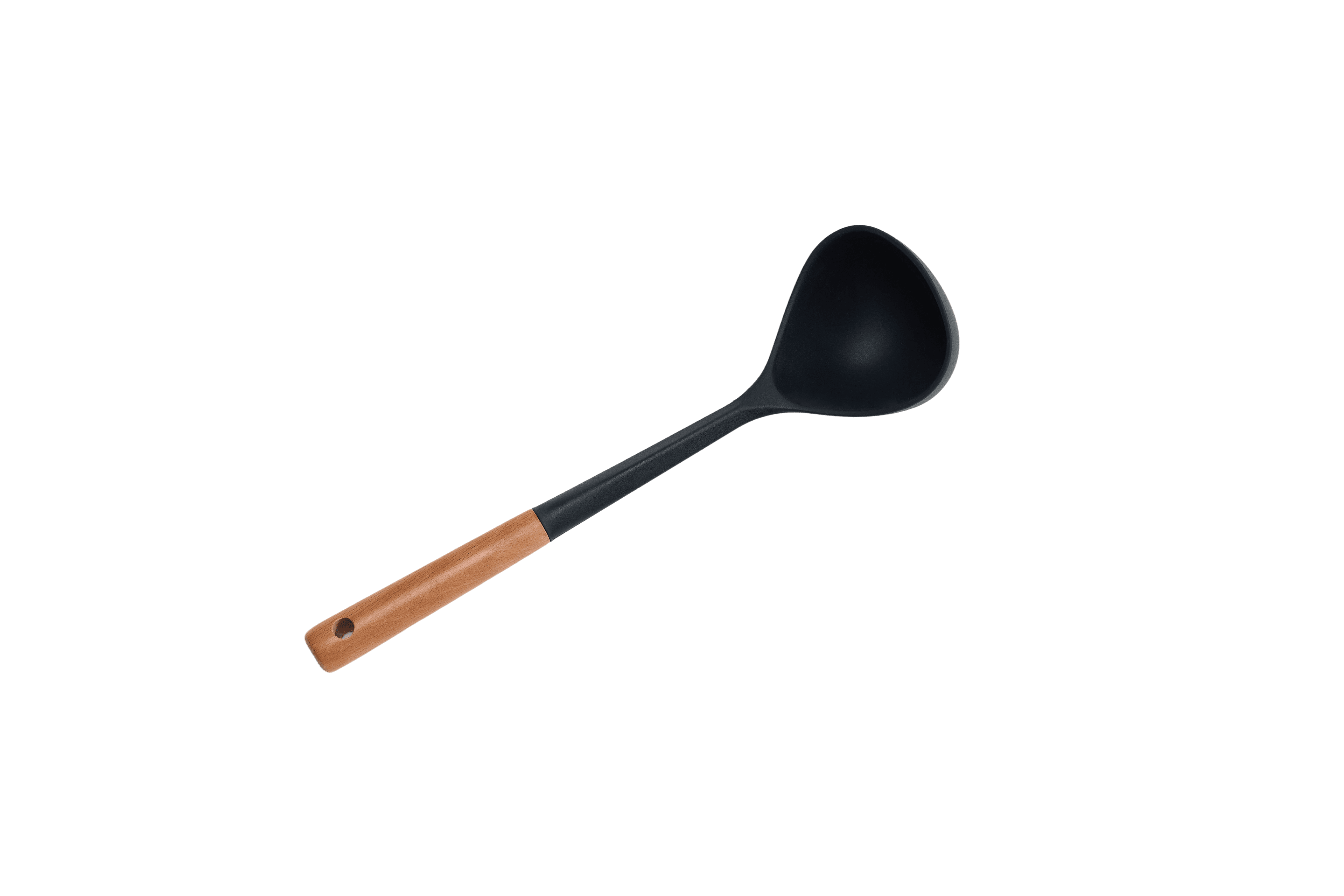 Silicon Soup Ladle with Wood Handle