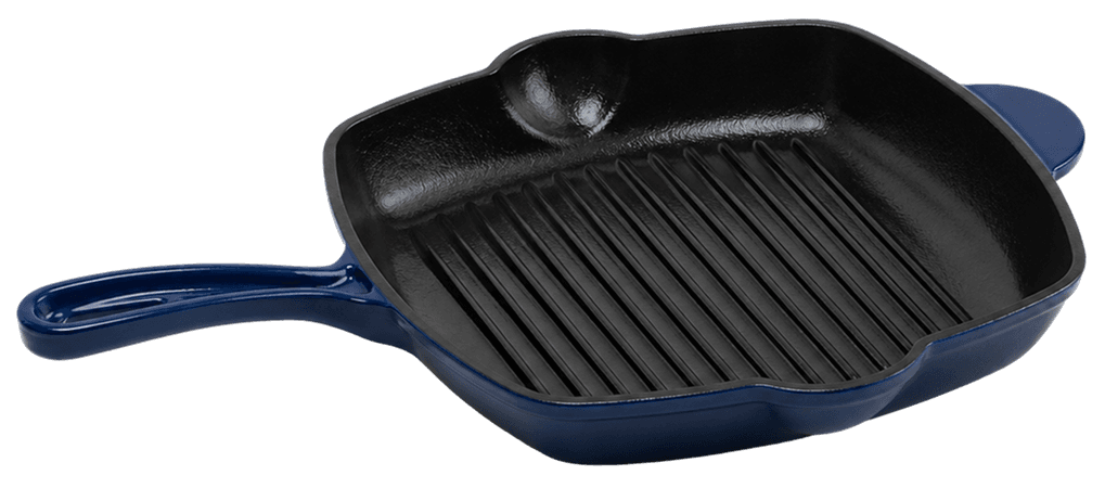 Dual Blue Square Grill Pan — Dual Blue — Black Enamel