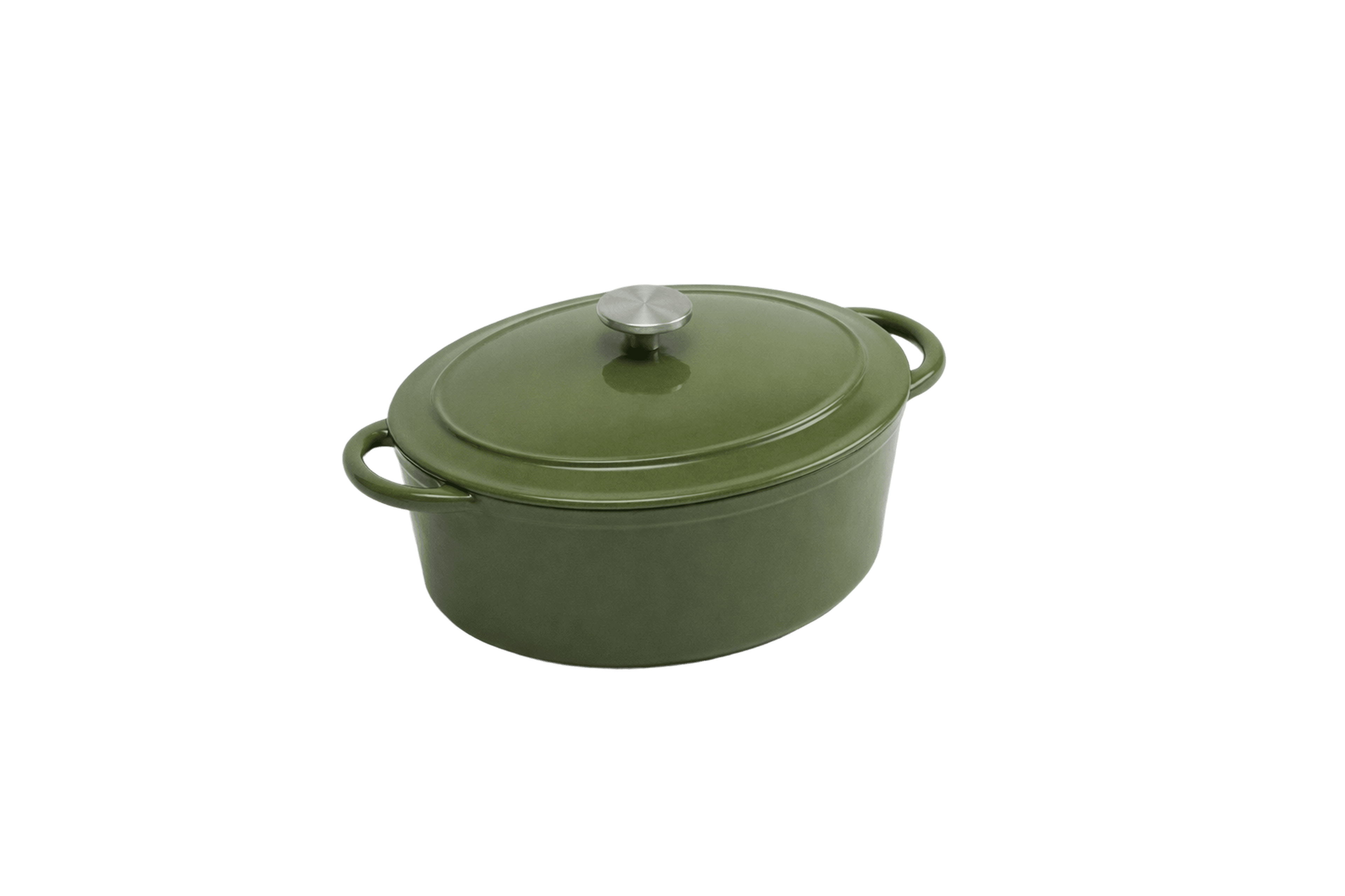 Cast Iron Oval Casserole — Green