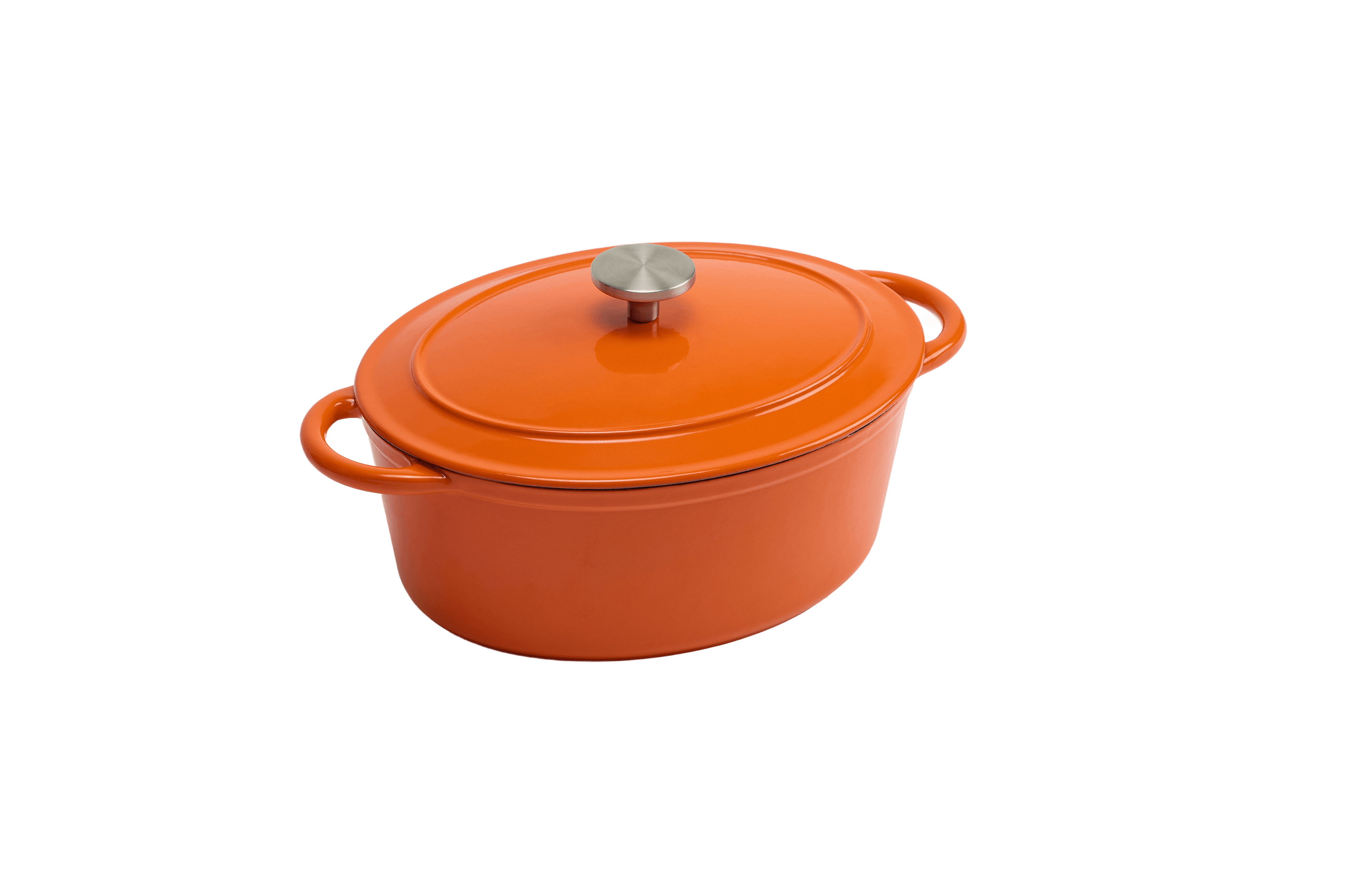 Cast Iron Oval Casserole — Orange