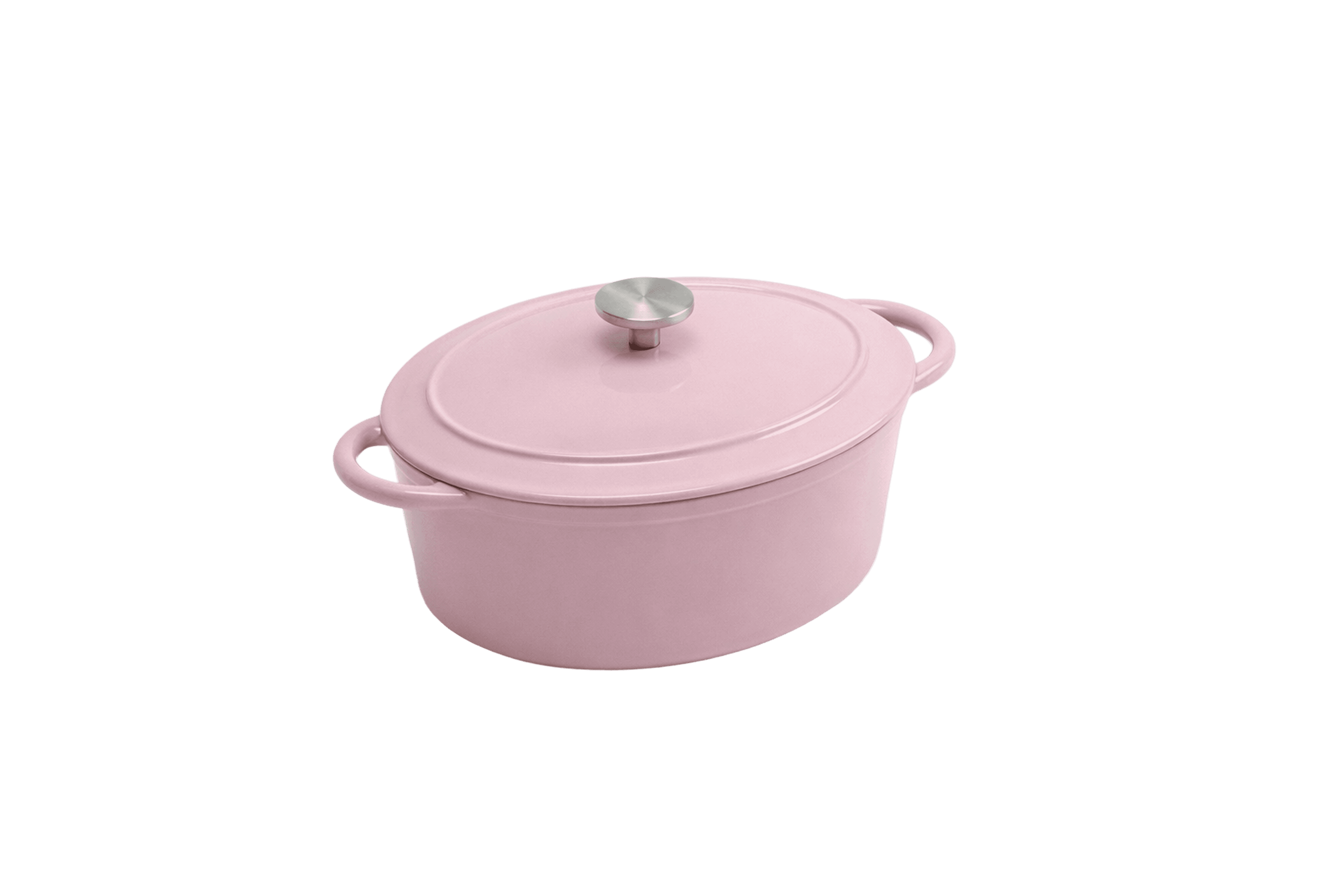 Cast Iron Oval Casserole — Pink