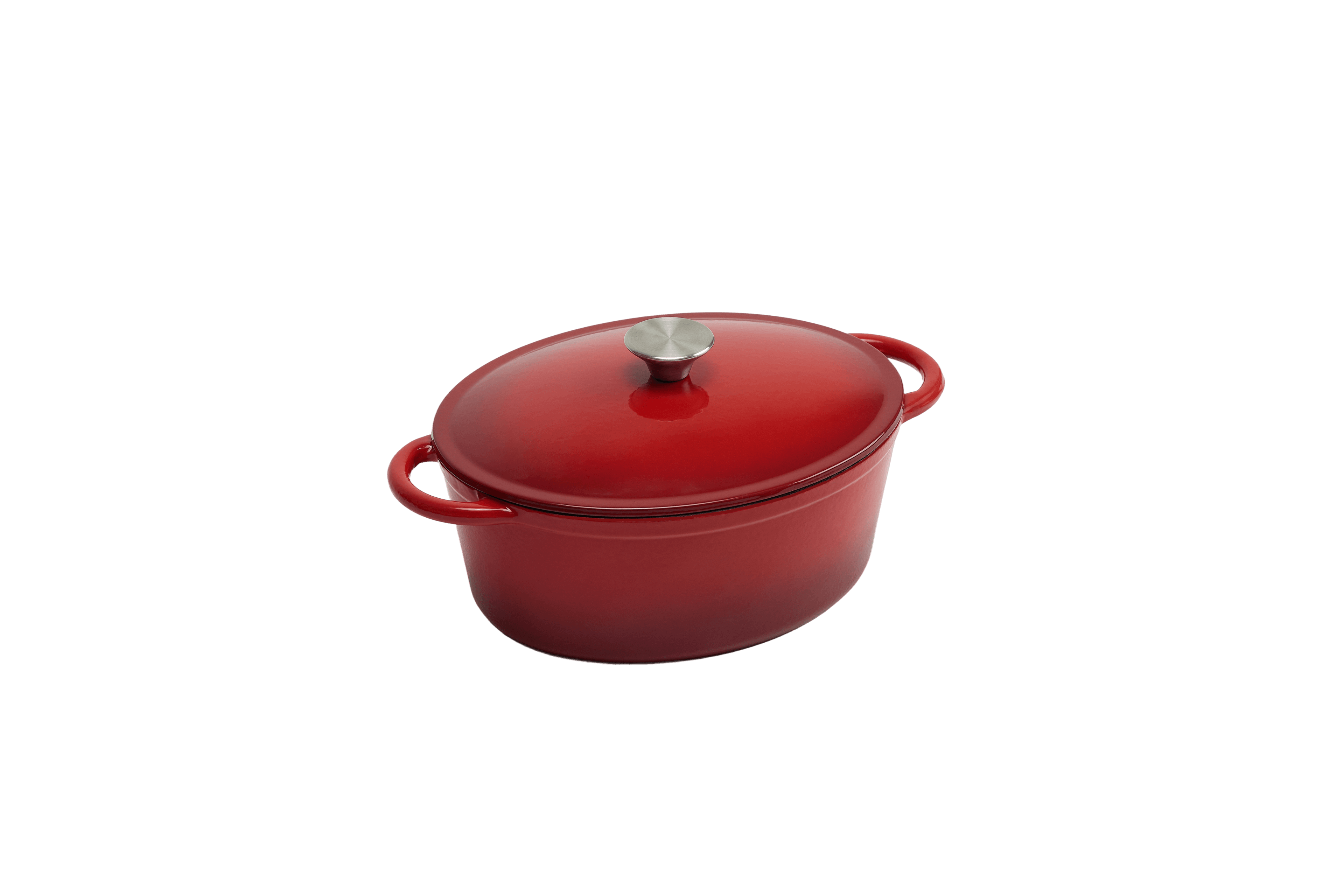 Cast Iron Oval Casserole — Red
