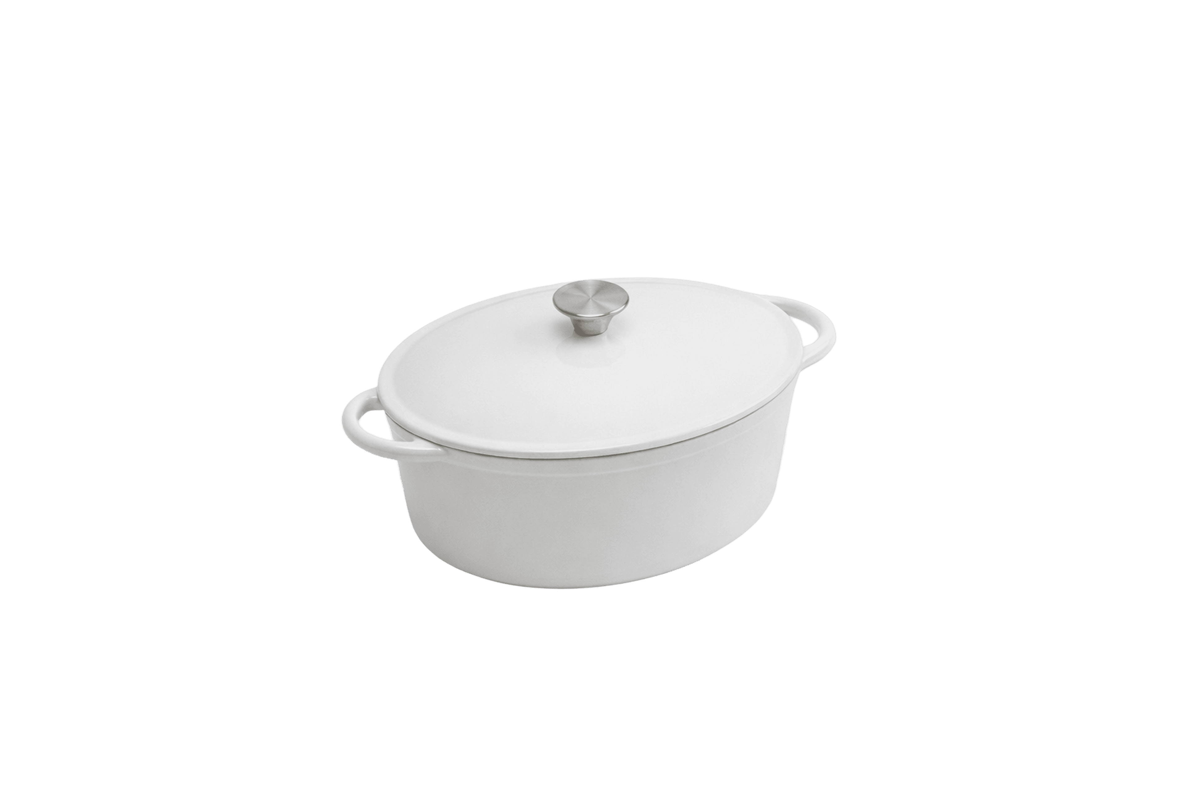 Cast Iron Oval Casserole — White