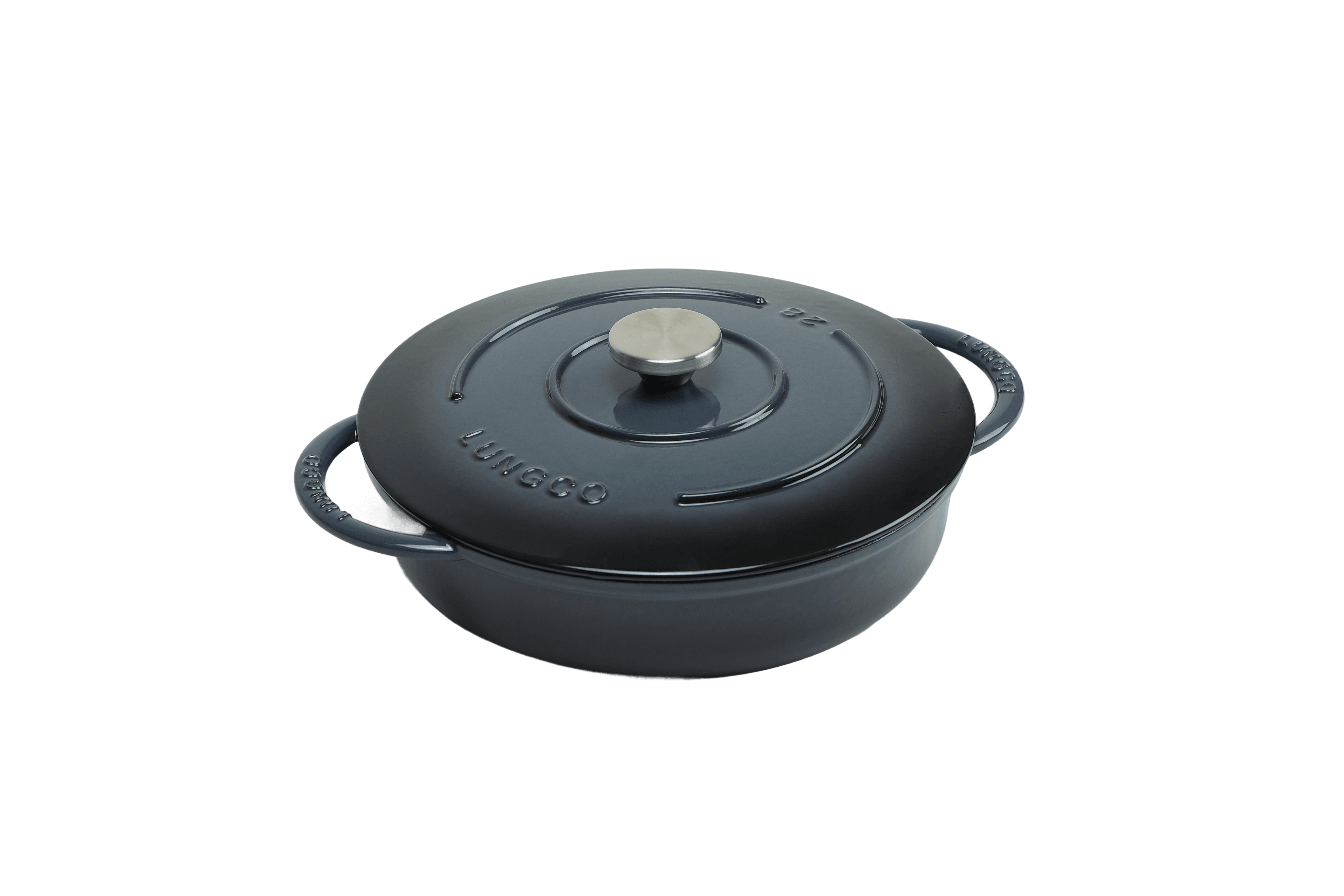Cast Iron Round Casserole — Black