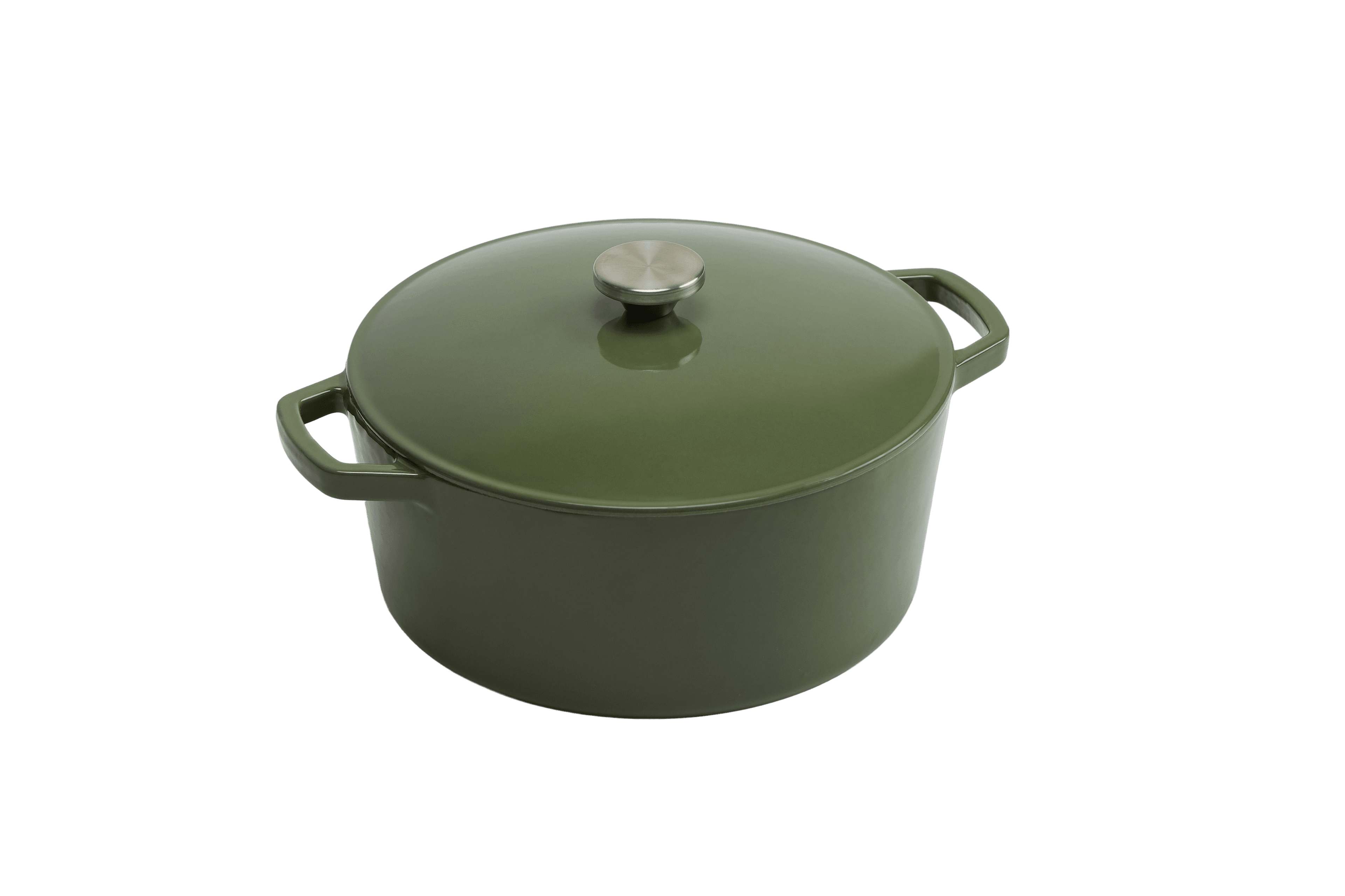 Cast Iron Round Casserole — Green
