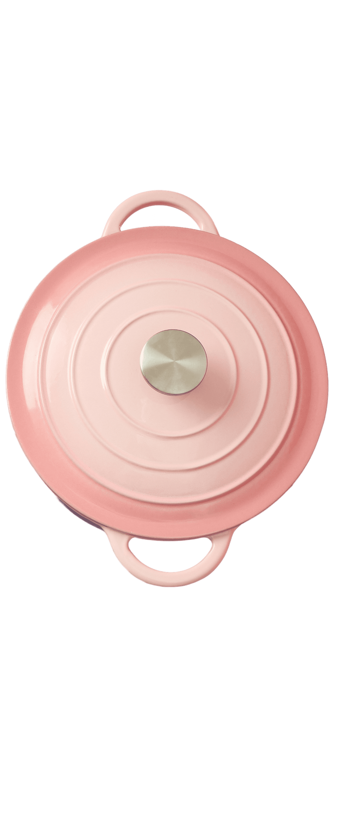 Cast Iron Round Casserole — Pink