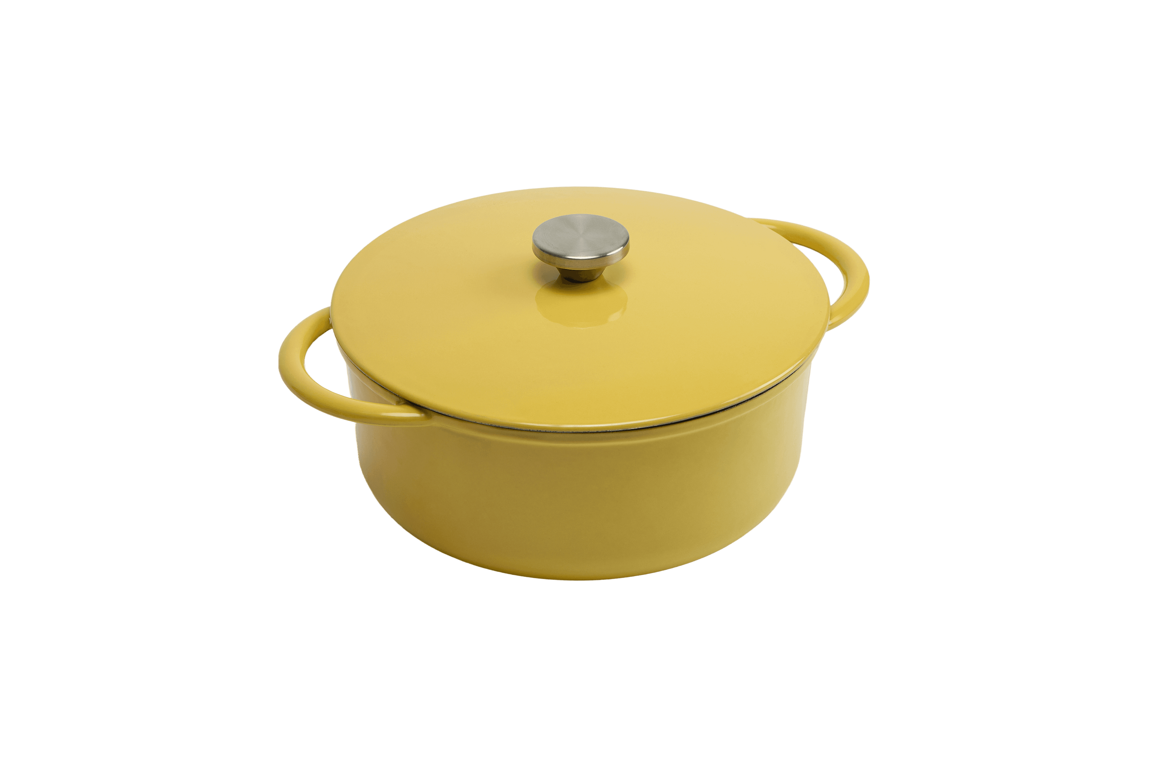 Cast Iron Round Casserole — Yellow