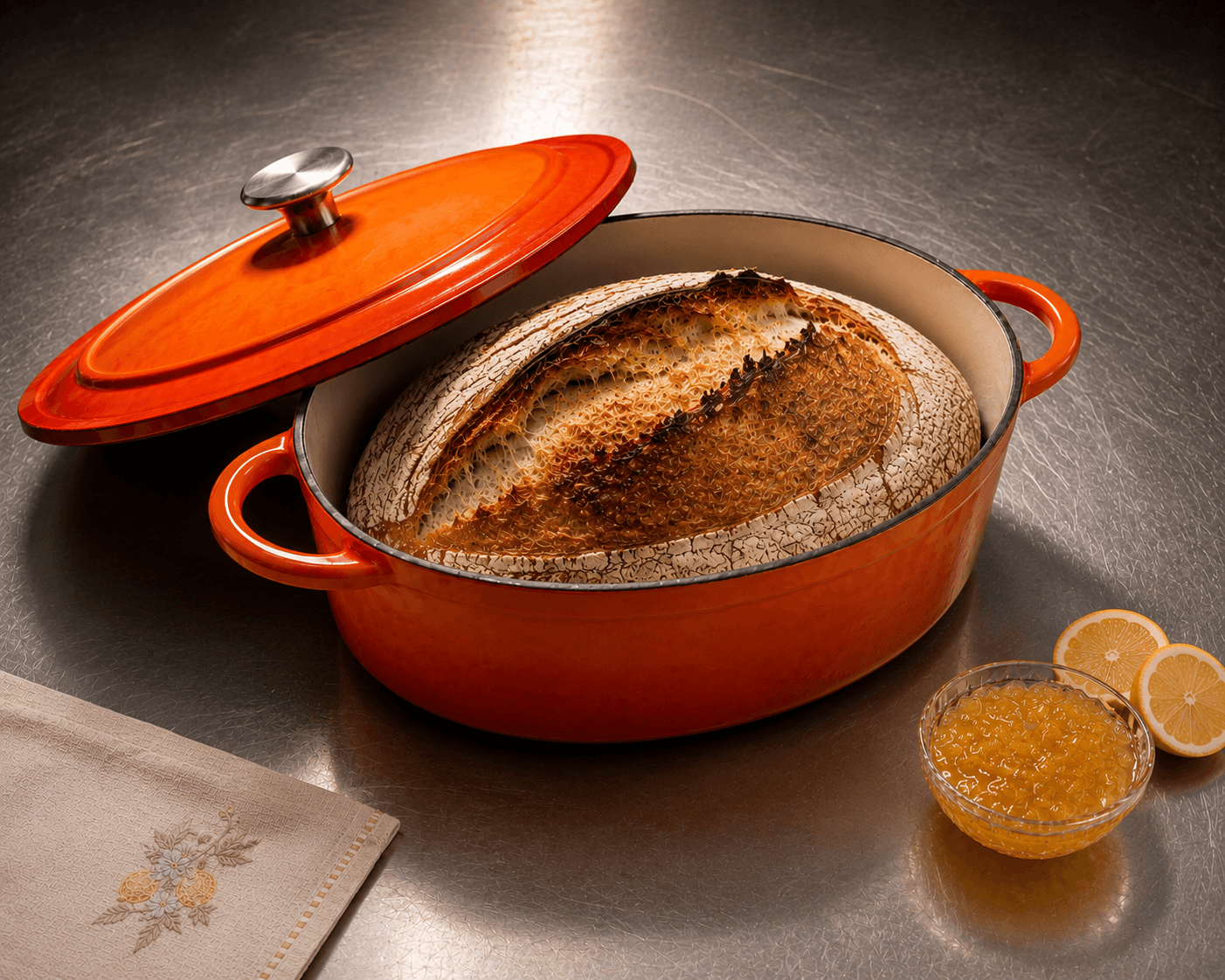 Dual orange oval casserole