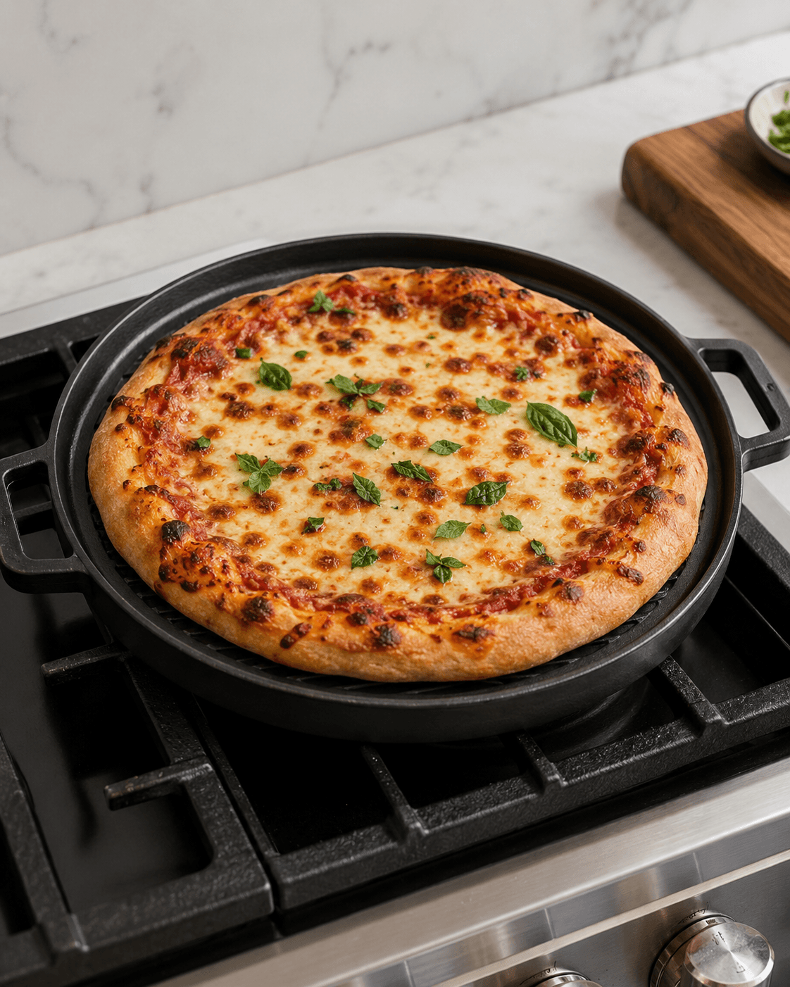Matte black cast iron pizza plate