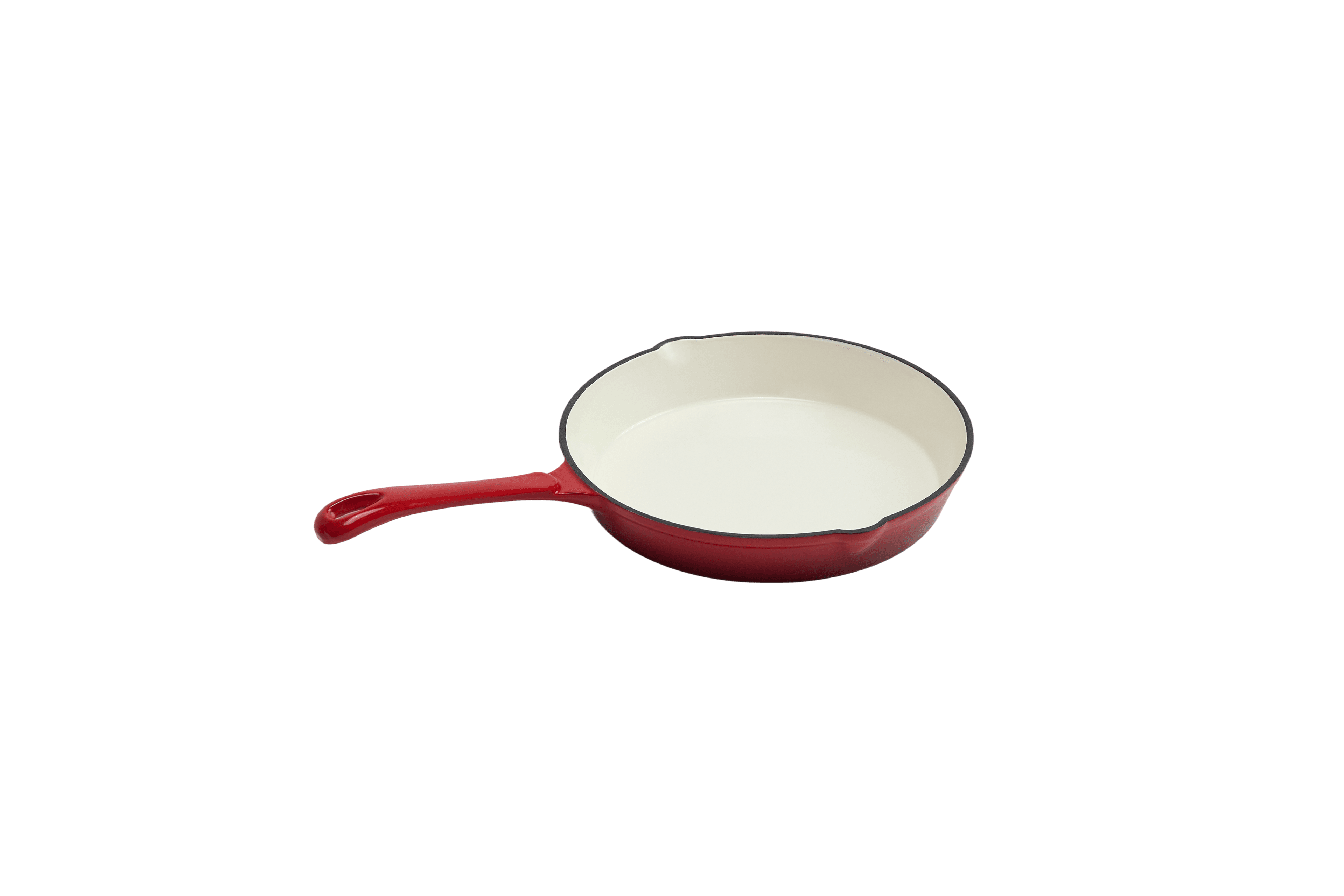 Cast Iron Frying Pan — Red