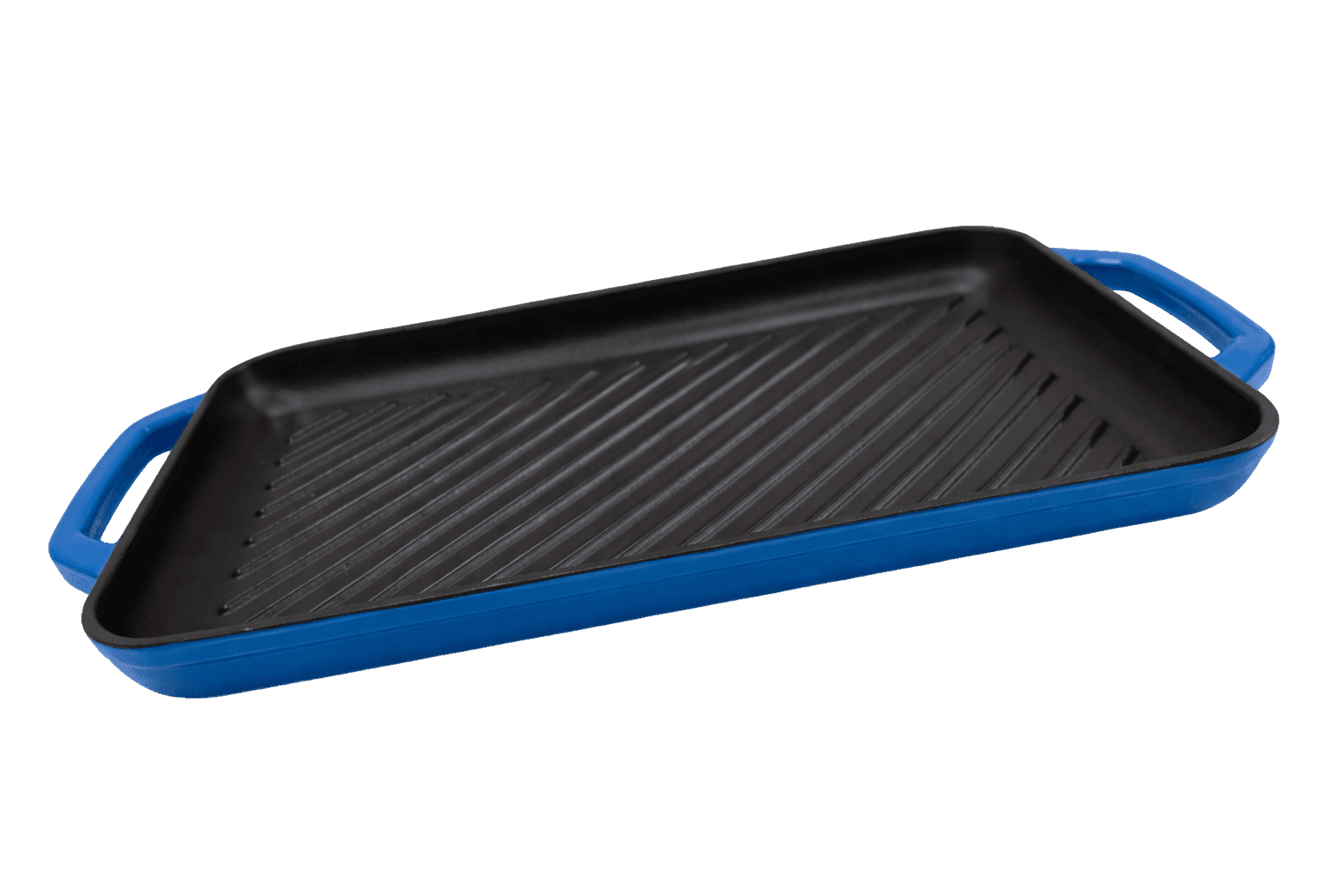 Cast Iron Rectangular Grill Pan — Blue