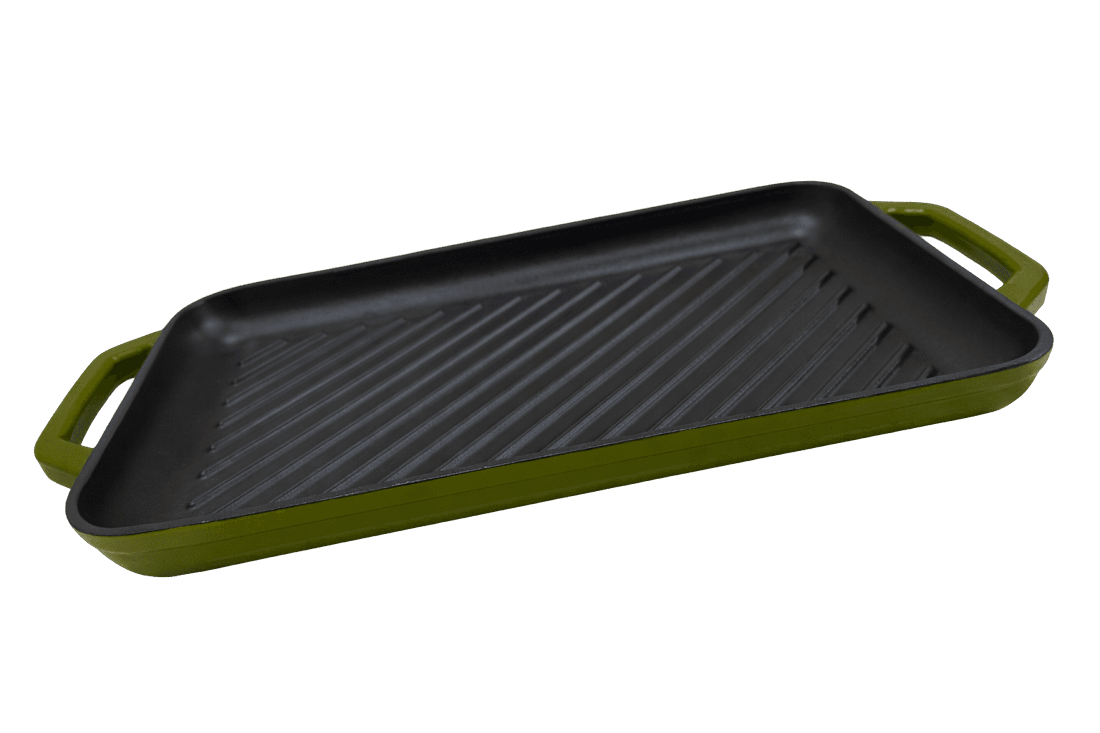 Cast Iron Rectangular Grill Pan — Green