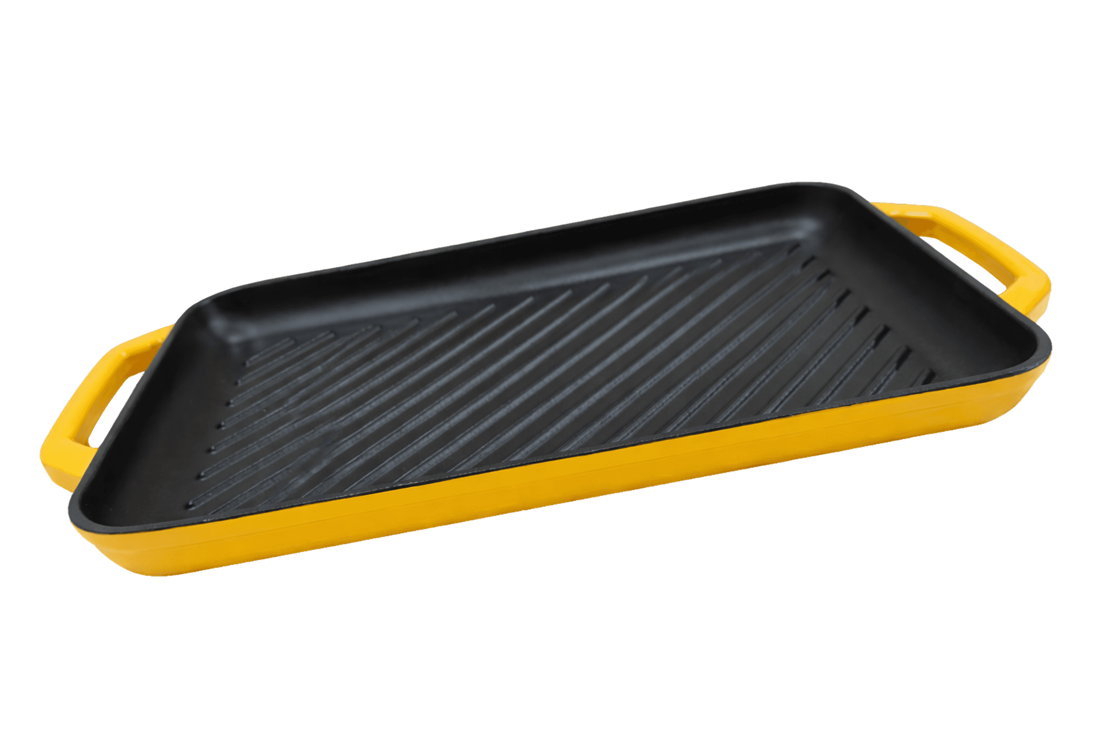 Cast Iron Rectangular Grill Pan — Yellow