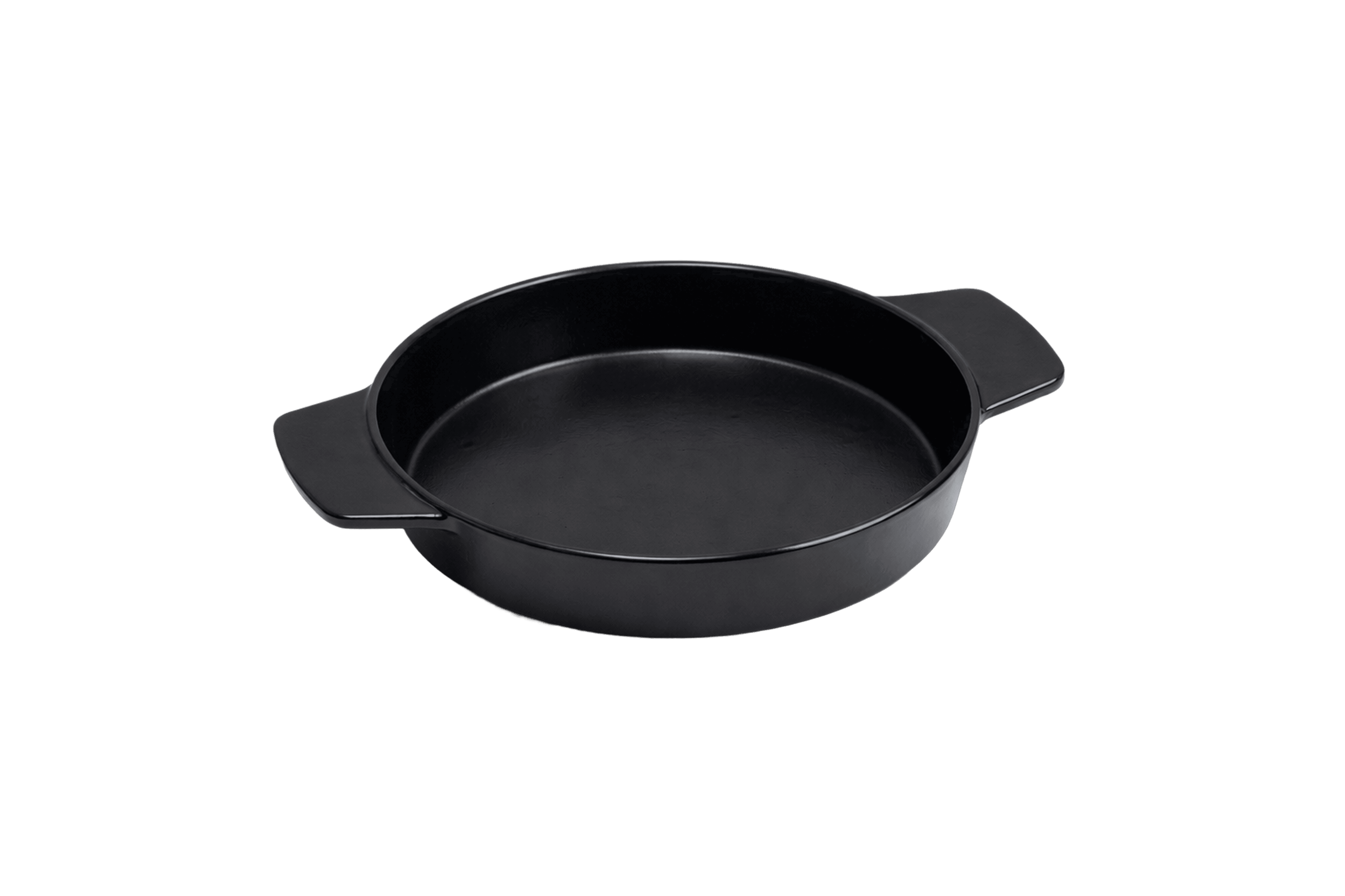 Cast Iron Skillet — Flat (Self-Handled) — Glossy Black