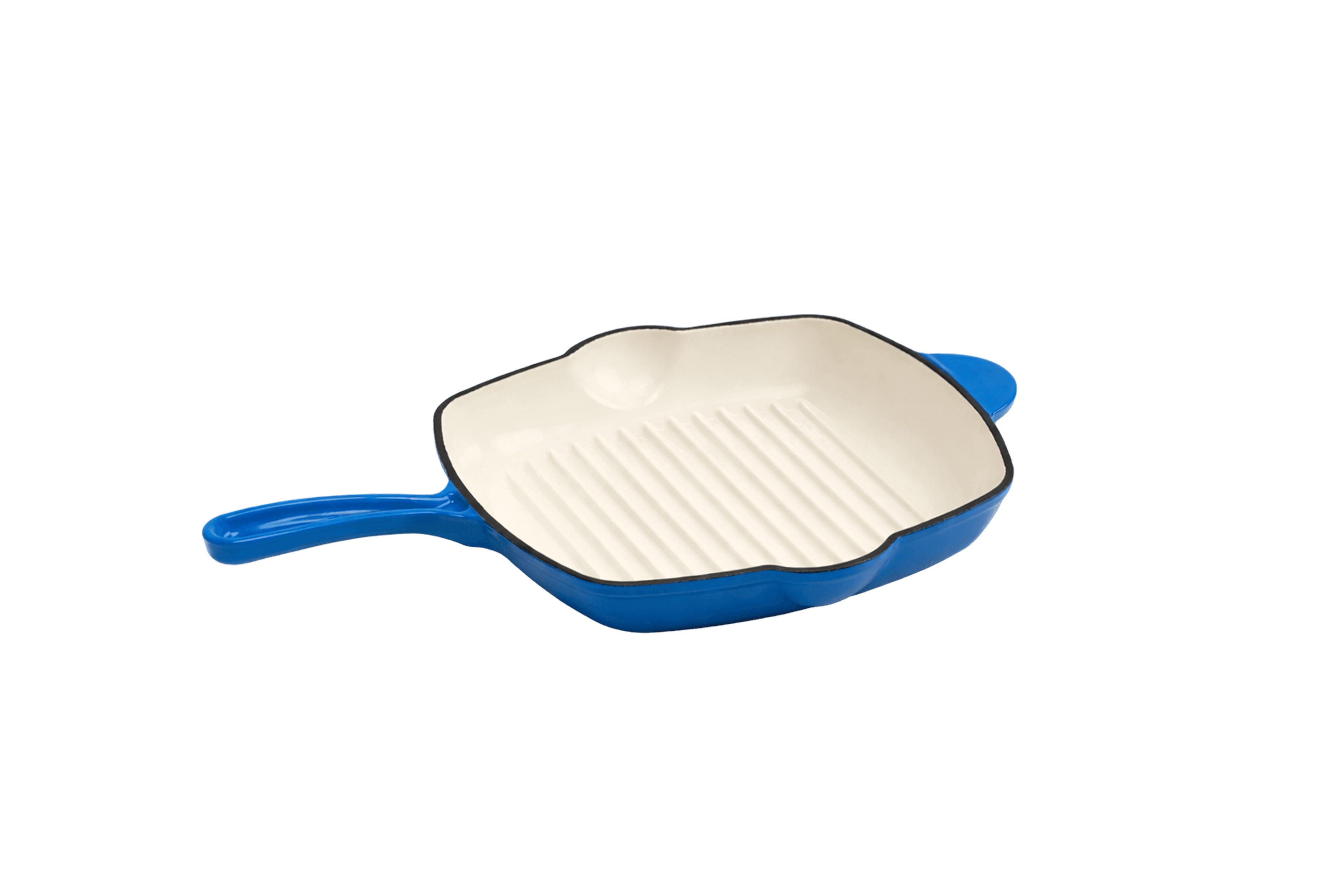 Cast Iron Square Grill Pan — Blue
